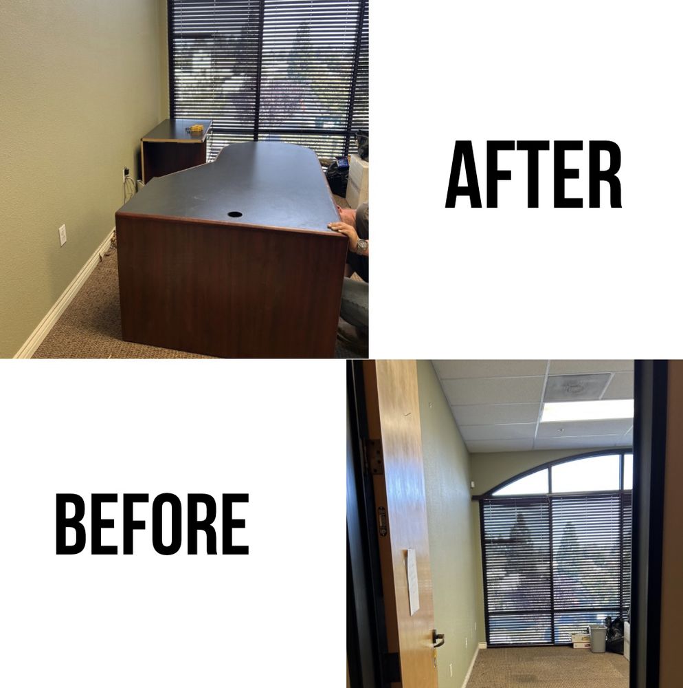 Before and after office furniture removal