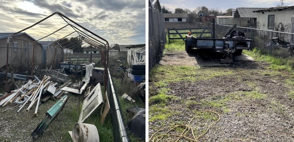 Before and after lot cleanout in South County